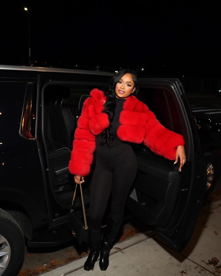 Rubi Red Cropped Bomber