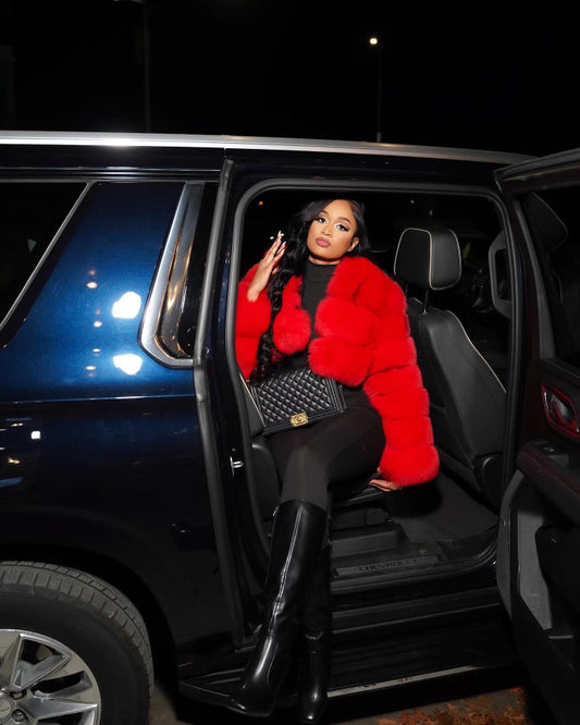 Rubi Red Cropped Bomber